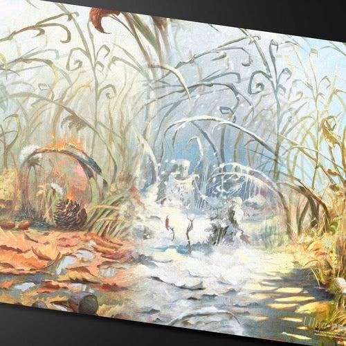 Bloomburrow Season Lands: Plains (Four Seasons) Standard Gaming Playmat for Magic: The Gathering