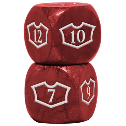 Mountain Red Deluxe D6 Loyalty Dice Set (4ct) with 7-12 for Magic: The Gathering