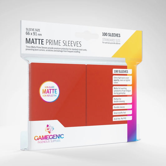 Gamegenic Matte Prime Colour Card Sleeves (Red - 100 Pack)