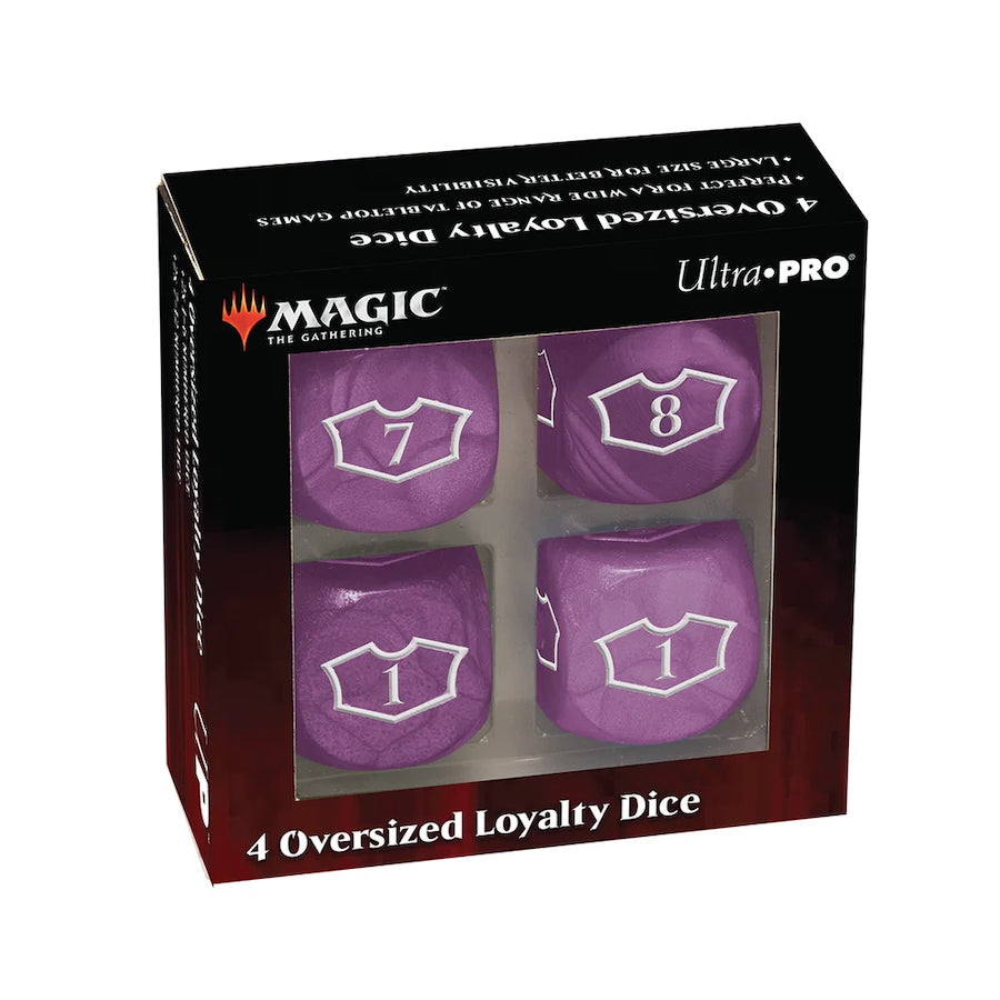 Swamp Purple Deluxe D6 Loyalty Dice Set (4ct) with 7-12 for Magic: The Gathering