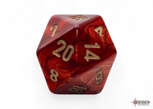 Scarab Scarlet/gold Mega-hedral D20