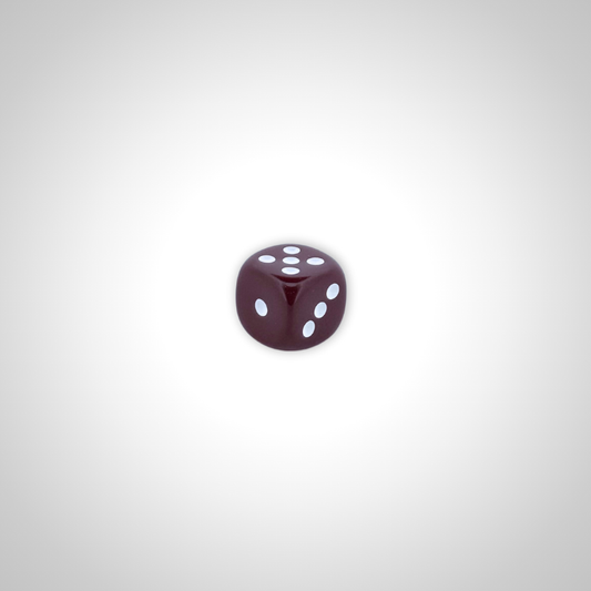Imperfectly Opaque Brown/white 25mm d6 dice w/pips (Chessex Off Colour Single D6)