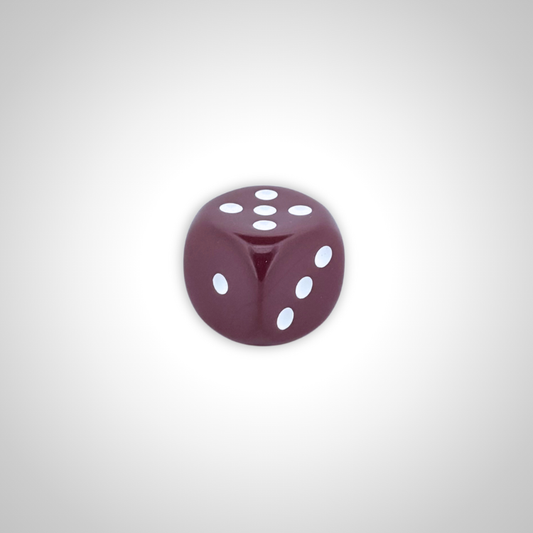 Imperfectly Opaque Brown/white 35mm d6 dice w/pips (Chessex Off Colour Single D6)