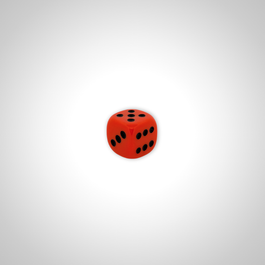 Imperfectly Opaque Orange/black 25mm d6 dice w/pips (Chessex Off Colour Single D6)