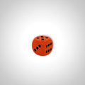 Imperfectly Opaque Orange/black 30mm d6 dice w/pips (Chessex Off Colour Single D6)