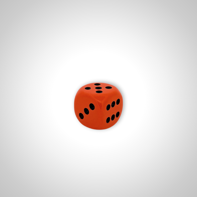 Imperfectly Opaque Orange/black 30mm d6 dice w/pips (Chessex Off Colour Single D6)