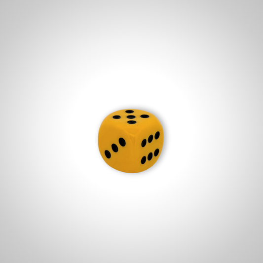 Imperfectly Opaque Yellow/black 30mm d6 dice w/pips (Chessex Off Colour Single D6)