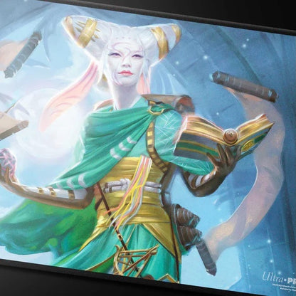 Innistrad Remastered Tamiyo, Field Researcher Black Stitched Playmat for Magic: The Gathering