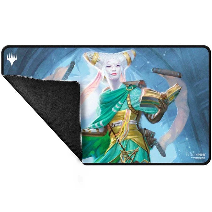 Innistrad Remastered Tamiyo, Field Researcher Black Stitched Playmat for Magic: The Gathering