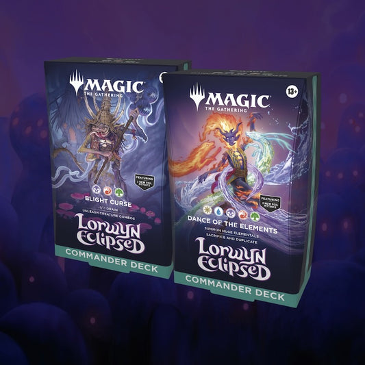 [PREORDER 16 JAN 2026] Magic: The Gathering Lorwyn Eclipsed Commander Deck Bundle - Includes 2 Decks (Blight Curse, Dance of the Elements)