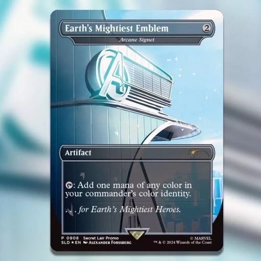 Marvel Superdrop: Arcane Signet as "Earth's Mightiest Emblem" Rainbow Foil Edition Promo Card