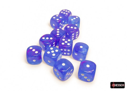 CHX27767: Nebula Aura/white Luminary 16mm d6 Dice Block (12 dice)