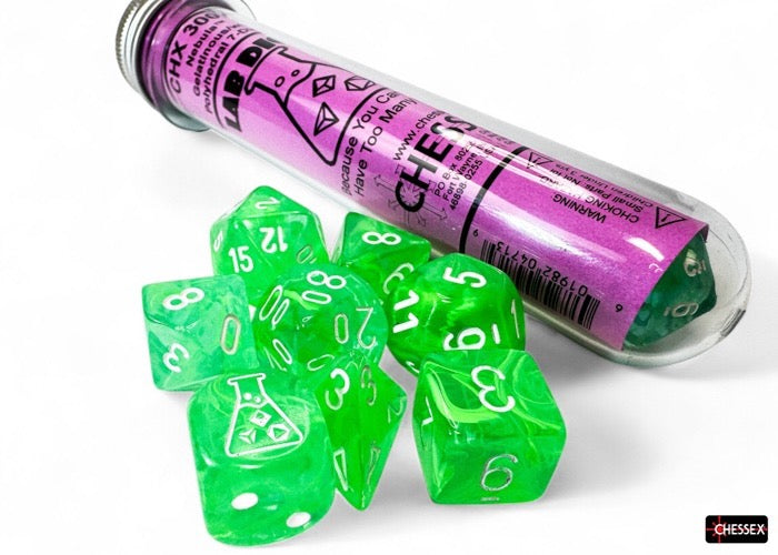 Nebula Gelatinous/white Polyhedral Dice Set