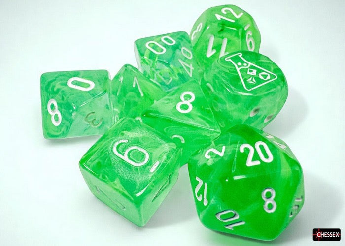Nebula Gelatinous/white Polyhedral Dice Set
