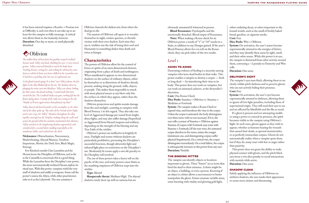 Vampire: The Masquerade 5th Edition Roleplaying Game Players Guide