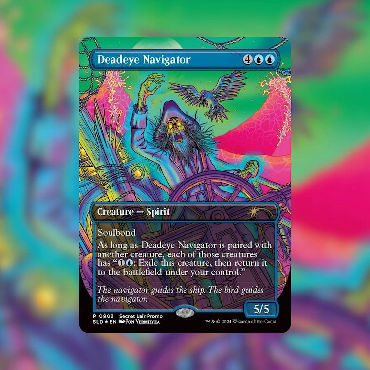 Deadeye Navigator Rainbow Foil Edition Promo Card (Our Boss Is On Vaca – Behold Games