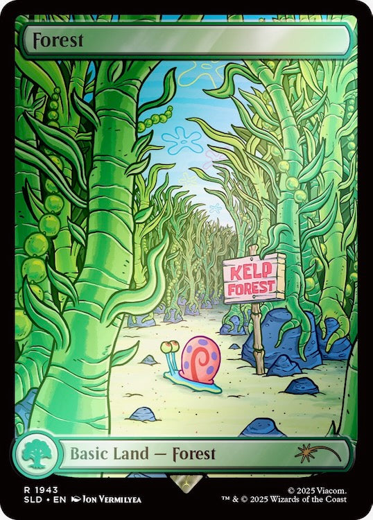 Our Boss Is On Vacation Superdrop: Secret Lair X SpongeBob SquarePants: Lands Under The Sea Rainbow Foil Edition