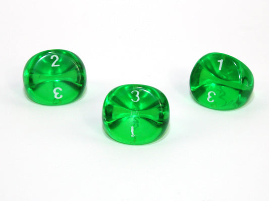 Translucent Polyhedral Green/white d3