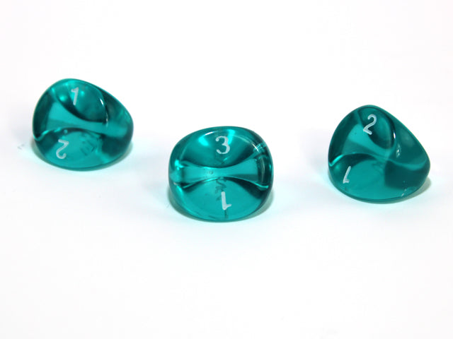 Translucent Polyhedral Teal/white d3