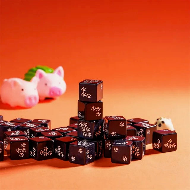 Pawprint Dice Set – Midnight Sparkle D6 (6 Dice)