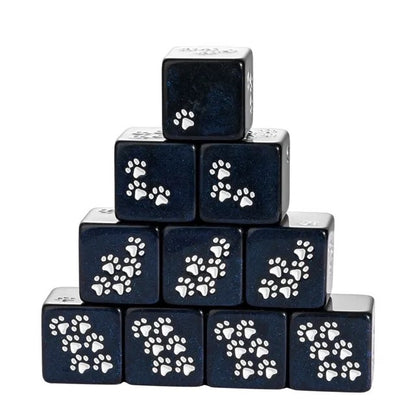 Pawprint Dice Set – Midnight Sparkle D6 (6 Dice)