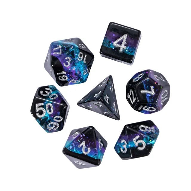 Purple Mort Bleu Layered Glitter Dice Set