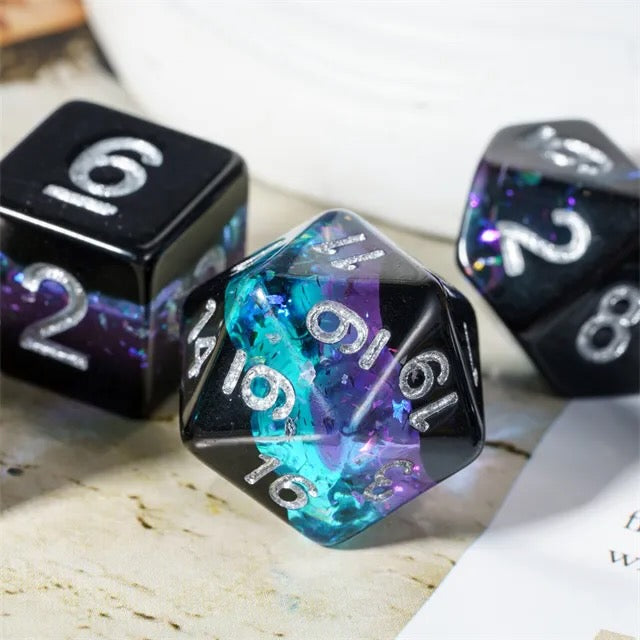 Purple Mort Bleu Layered Glitter Dice Set