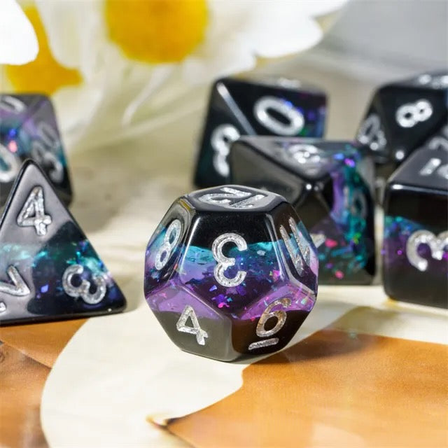 Purple Mort Bleu Layered Glitter Dice Set