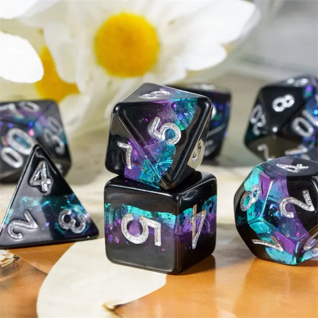 Purple Mort Bleu Layered Glitter Dice Set