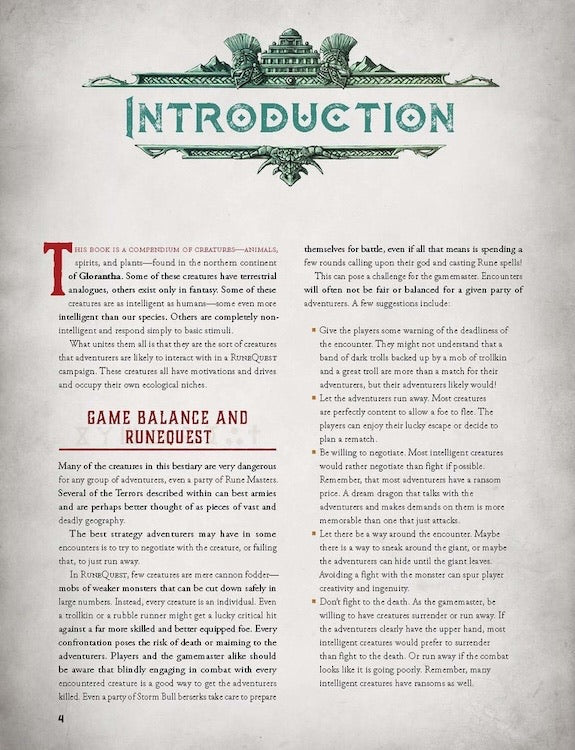 RuneQuest - Glorantha Bestiary