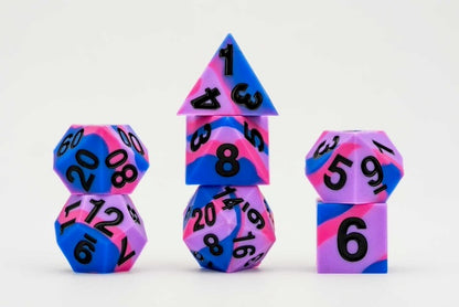 Sharp Edge Silicone Rubber Dice Set: Bisexual Pride