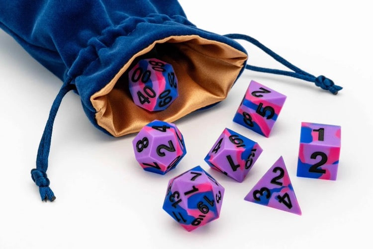 Sharp Edge Silicone Rubber Dice Set: Bisexual Pride