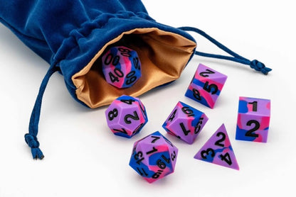 Sharp Edge Silicone Rubber Dice Set: Bisexual Pride