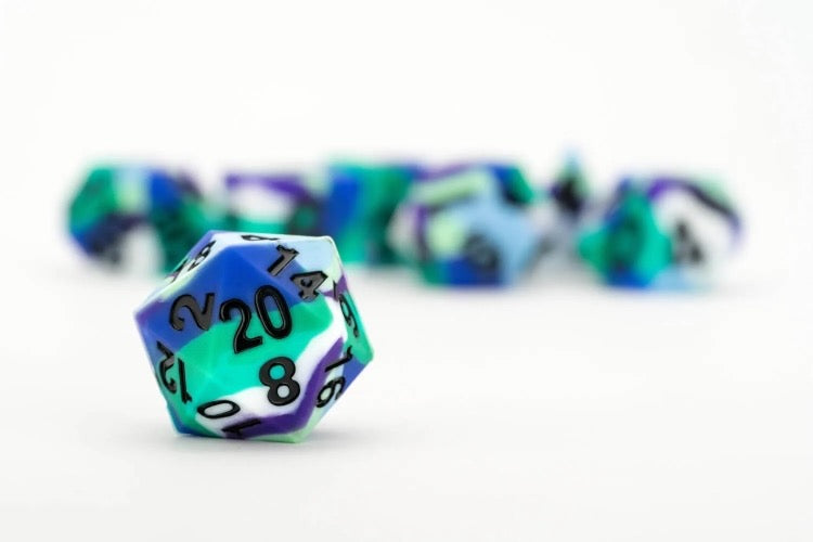 Sharp Edge Silicone Rubber Dice Set: Gay Pride