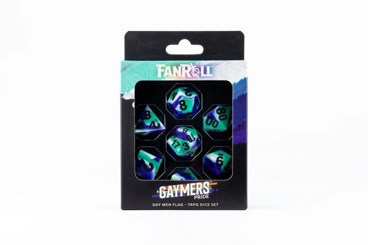 Sharp Edge Silicone Rubber Dice Set: Gay Pride