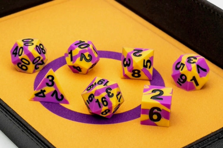 Sharp Edge Silicone Rubber Dice Set: Intersex Pride