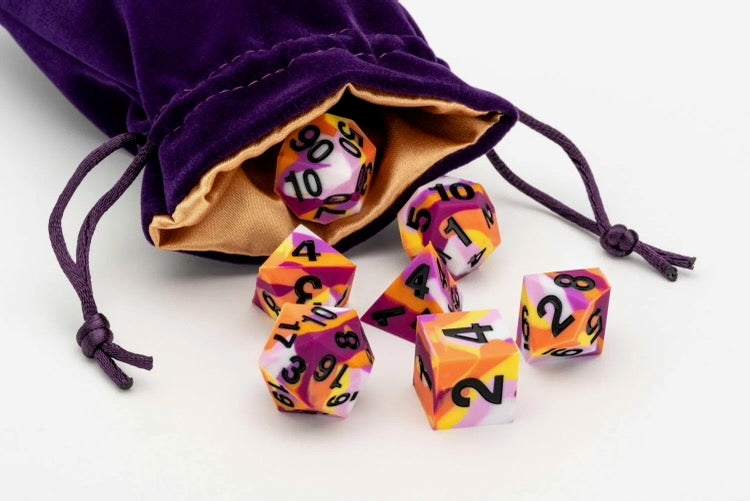 Sharp Edge Silicone Rubber Dice Set: Lesbian Pride