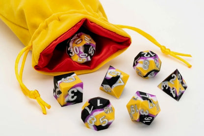 Sharp Edge Silicone Rubber Dice Set: Non-binary Pride