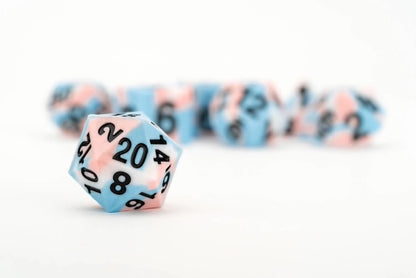 Sharp Edge Silicone Rubber Dice Set: Transgender Pride