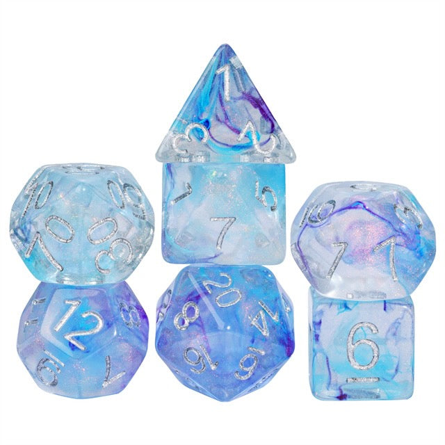 Starlit Veil Iridescent Nebula Dice Set