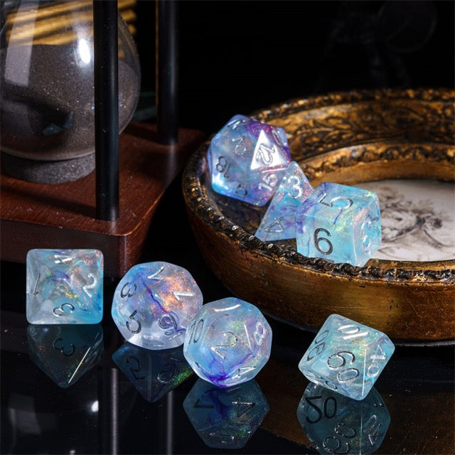Starlit Veil Iridescent Nebula Dice Set