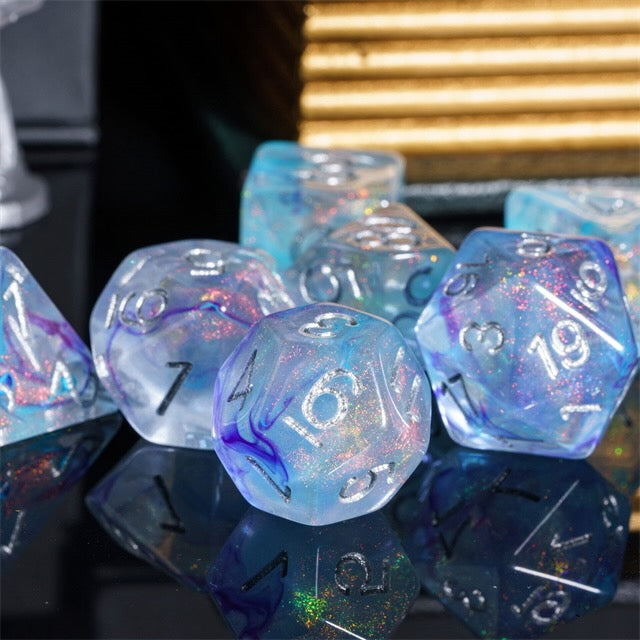 Starlit Veil Iridescent Nebula Dice Set