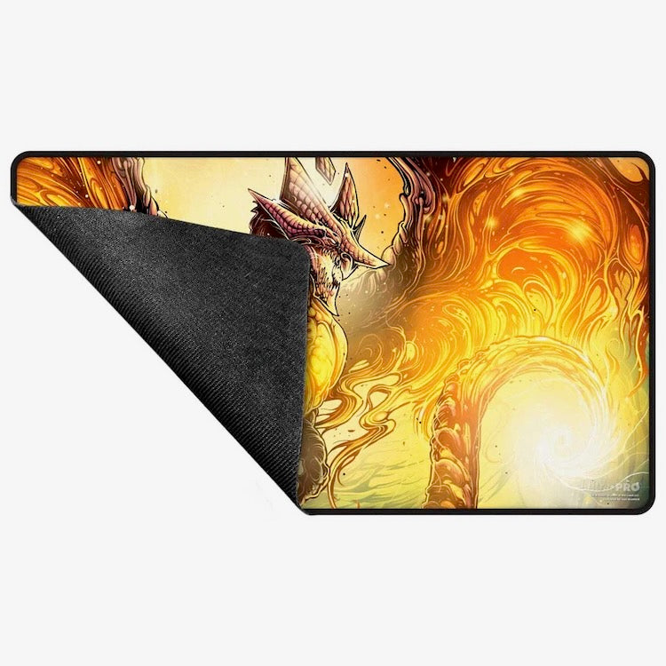 Tarkir Dragonstorm Betor, Kin to All Black Stitched Playmat for Magic: The Gathering