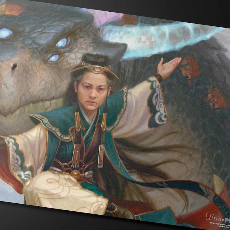 Tarkir Dragonstorm Shiko and Narset, Unified (Jeskai Striker Commander Deck) Playmat for Magic: The Gathering