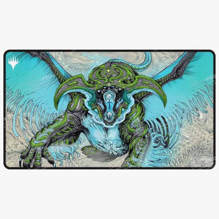 Tarkir Dragonstorm Ureni, the Song Unending Black Stitched Playmat for Magic: The Gathering