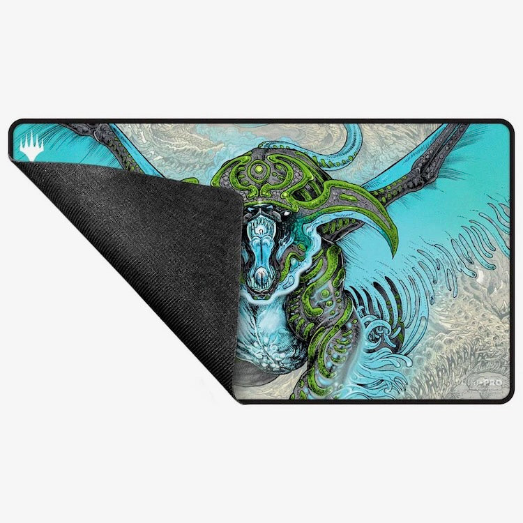 Tarkir Dragonstorm Ureni, the Song Unending Black Stitched Playmat for Magic: The Gathering