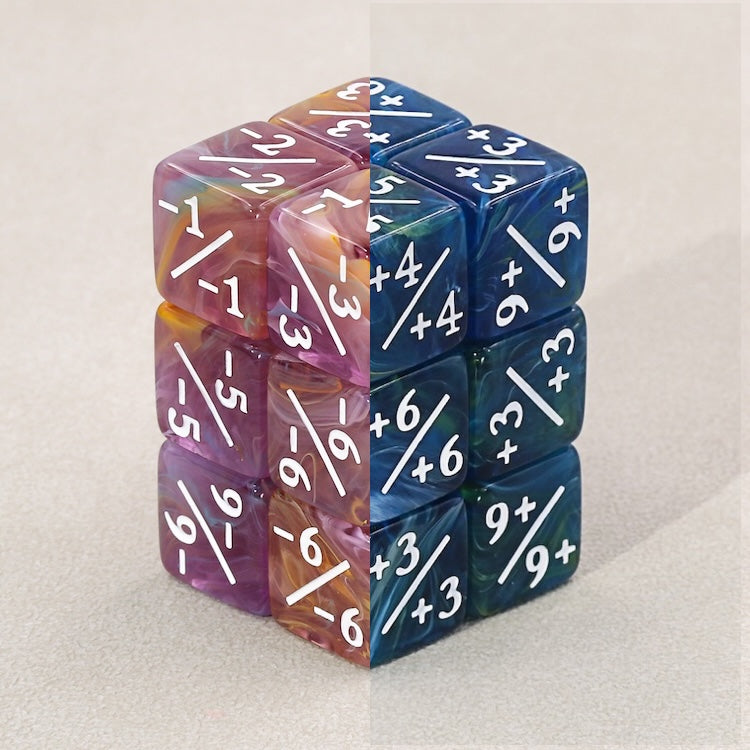 Coral Reef Counter Dice (16mm Set of 10 - 5 Negative Coral, 5 Positive Green)