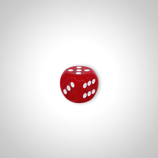 Tropical Cherry/white 30mm d6 dice w/pips (Chessex Off Colour Single D6)