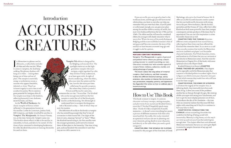 Vampire: The Masquerade 5th Edition Roleplaying Game In Memoriam Sourcebook