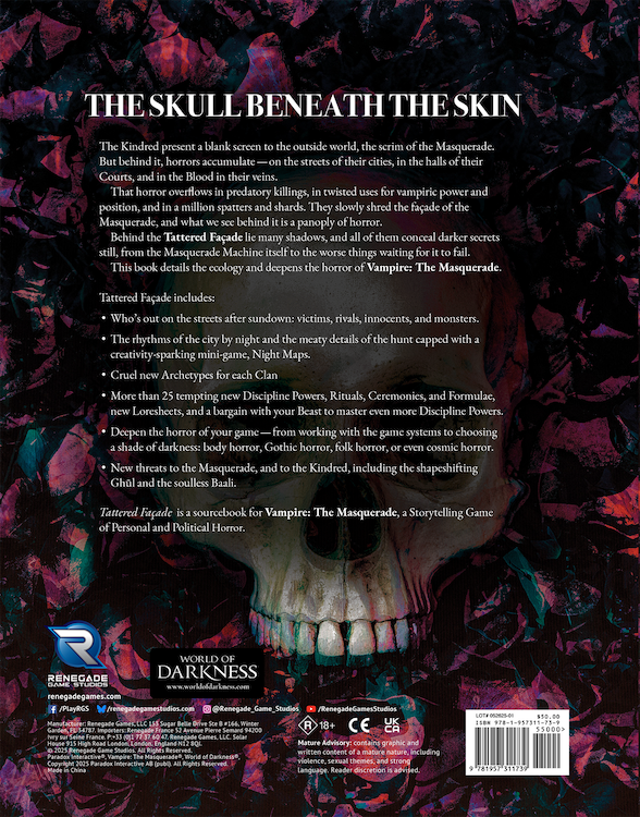 Vampire: The Masquerade 5th Edition Roleplaying Game Tattered Facade Sourcebook